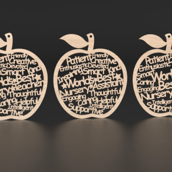 Intra απο ξύλο plywood 3mm-4mm πάχος – Ο καλύτερος δάσκαλος στον κόσμο Apple Δίασταση  20x20 cm INTRAFABR-89541485 - Image 6