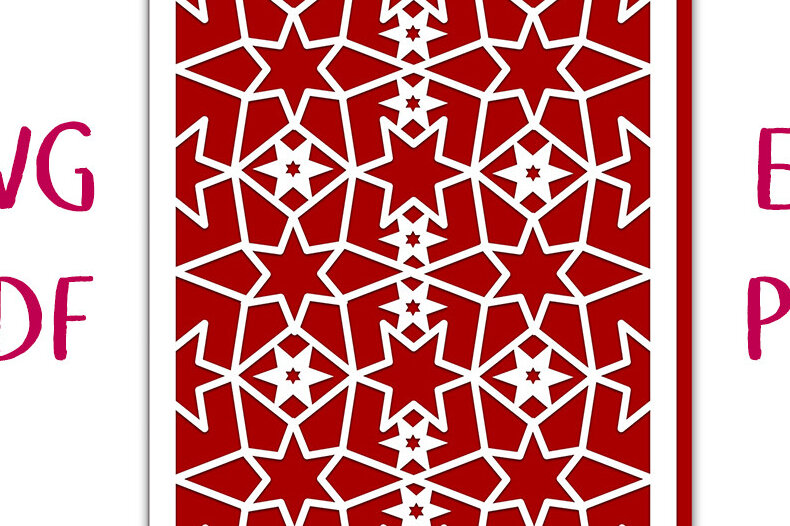 Intra απο ξύλο plywood 3mm-4mm πάχος – Πρότυπο αρχείου αποκοπής κάρτας υφασμένων αστεριών Δίασταση  20x20 cm INTRAFABR-19573817