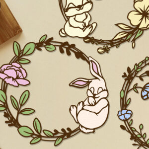 Intra απο ξύλο plywood 3mm-4mm πάχος – ΣΤΕΦΑΝΙ ΠΑΣΧΑΛΙΝΟ ΔΕΜΑ Δίασταση  20x20 cm INTRAFABR-59551795