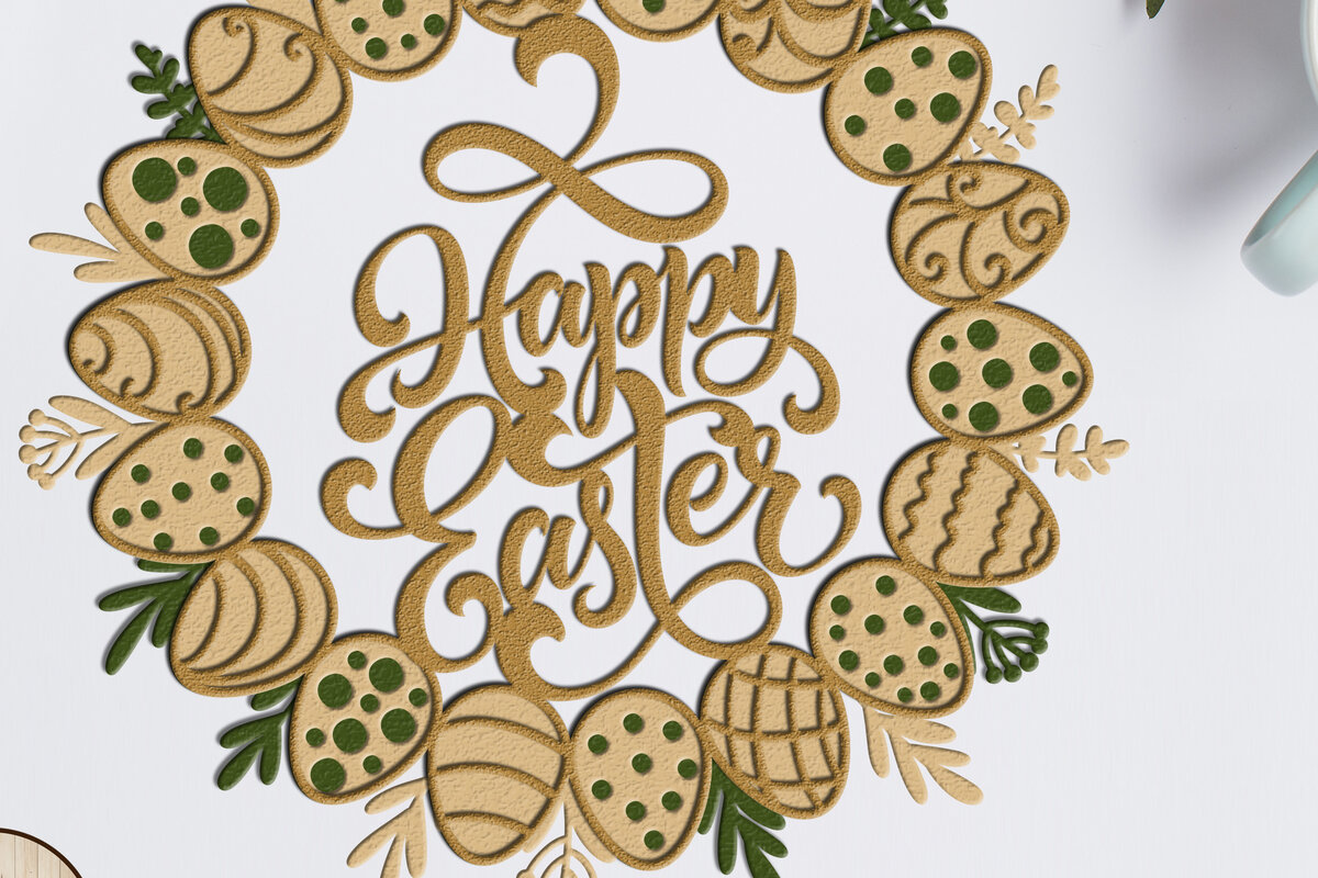 Intra απο ξύλο plywood 3mm-4mm πάχος – ΣΤΕΦΑΝΙ ΠΑΣΧΑΛΙΝΟ Αρχείο Κοπής Laser, Πασχαλινό Αυγό Δίασταση  20x20 cm INTRAFABR-25297712