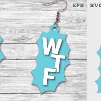 Intra απο ξύλο plywood 3mm-4mm πάχος – Σκουλαρίκια κοπής με λέιζερ WTF Δίασταση  5x5 cm INTRAFABR-112013884 - Image 1