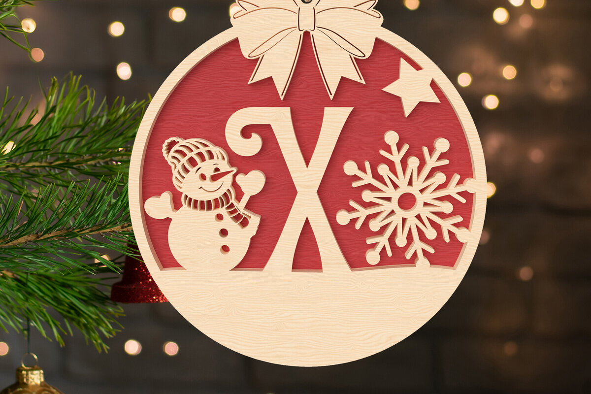 Intra απο ξύλο plywood 3mm-4mm πάχος – X Αρχικό Χριστουγεννιάτικο Στολίδι Δίασταση  20x20 cm INTRAFABR-107430691