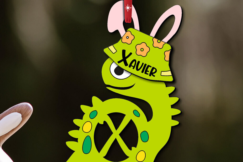 Intra απο ξύλο plywood 3mm-4mm πάχος – Καλάθι στολιδιών X Letter Dino Πασχαλινό Δίασταση  20x20 cm INTRAFABR-112324916