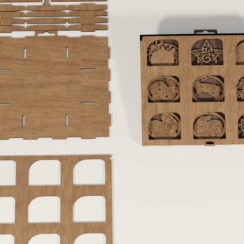 Intra απο ξύλο plywood 3mm-4mm πάχος – X-mas Tree: 9 Στολίδια με Presentati Δίασταση  20x20 cm INTRAFABR-114210697 - Image 2