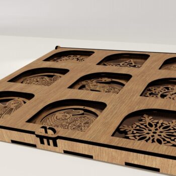 Intra απο ξύλο plywood 3mm-4mm πάχος – X-mas Tree: 9 Στολίδια με Presentati Δίασταση  20x20 cm INTRAFABR-114210697 - Image 7