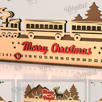 Intra απο ξύλο plywood 3mm-4mm πάχος – Πακέτο κοπής με λέιζερ XMas Advent Calendars Δίασταση  20x20 cm INTRAFABR-108044104 - Image 1