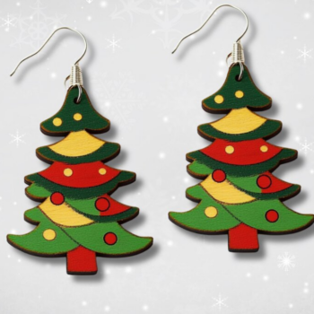 Intra απο ξύλο plywood 3mm-4mm πάχος – Xmas Earring Laser Files009 Δίασταση  5x5 cm INTRAFABR-117526078 - Image 1