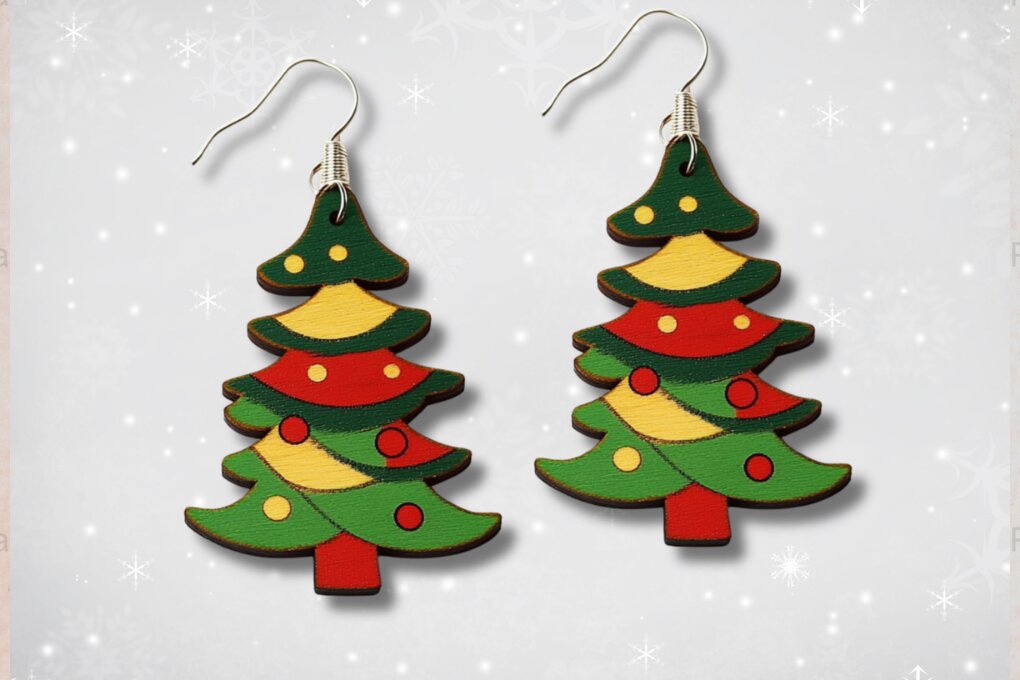 Intra απο ξύλο plywood 3mm-4mm πάχος – Xmas Earring Laser Files009 Δίασταση  5x5 cm INTRAFABR-117526078