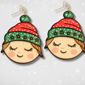 Intra απο ξύλο plywood 3mm-4mm πάχος – Xmas Earring Laser Files009 Δίασταση  5x5 cm INTRAFABR-117526078 - Image 2