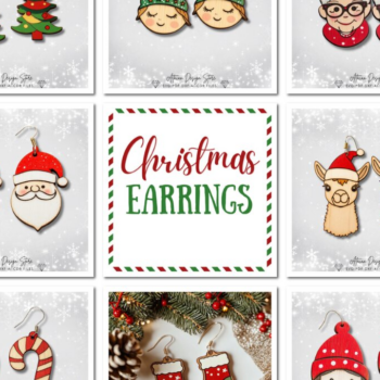 Intra απο ξύλο plywood 3mm-4mm πάχος – Xmas Earring Laser Files009 Δίασταση  5x5 cm INTRAFABR-117526078 - Image 9