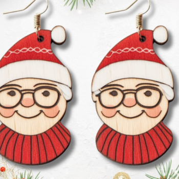 Intra απο ξύλο plywood 3mm-4mm πάχος – Xmas Earrings: Bundle 004 Δίασταση  5x5 cm INTRAFABR-117521108 - Image 1