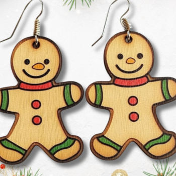 Intra απο ξύλο plywood 3mm-4mm πάχος – Xmas Earrings: Bundle 004 Δίασταση  5x5 cm INTRAFABR-117521108 - Image 6