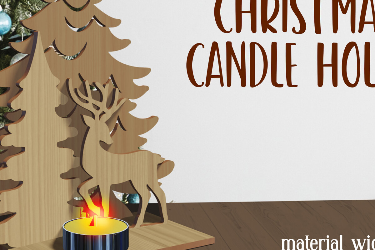 Intra απο ξύλο plywood 3mm-4mm πάχος – Xmas. Χριστουγεννιάτικες Κηροπήγια Δίασταση  20x20 cm INTRAFABR-80867121