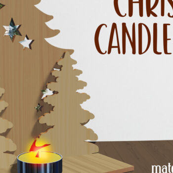 Intra απο ξύλο plywood 3mm-4mm πάχος – Xmas. Χριστουγεννιάτικες Κηροπήγια Δίασταση  20x20 cm INTRAFABR-80867105 - Image 1