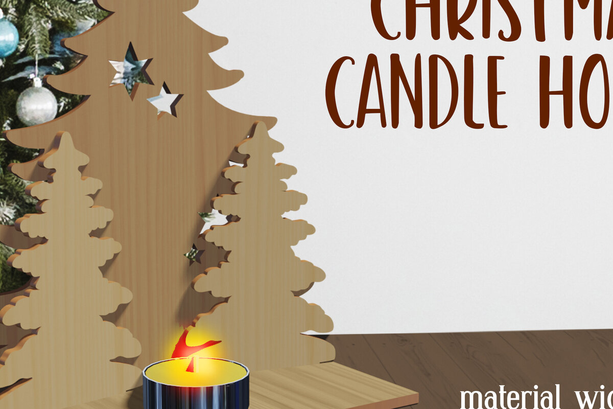 Intra απο ξύλο plywood 3mm-4mm πάχος – Xmas. Χριστουγεννιάτικες Κηροπήγια Δίασταση  20x20 cm INTRAFABR-80867105