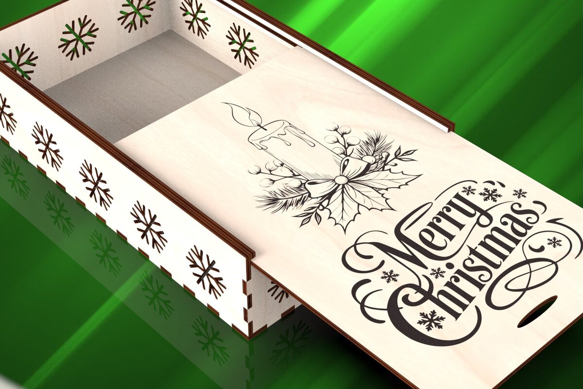 Intra απο ξύλο plywood 3mm-4mm πάχος – Xmas Memory Engraving Sliding LBox Δίασταση  20x20 cm INTRAFABR-109675666