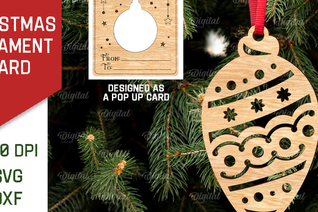 Intra απο ξύλο plywood 3mm-4mm πάχος – Χριστουγεννιάτικο στολίδι με λέιζερ. Αναδυόμενη κάρτα Δίασταση  20x20 cm INTRAFABR-107177230