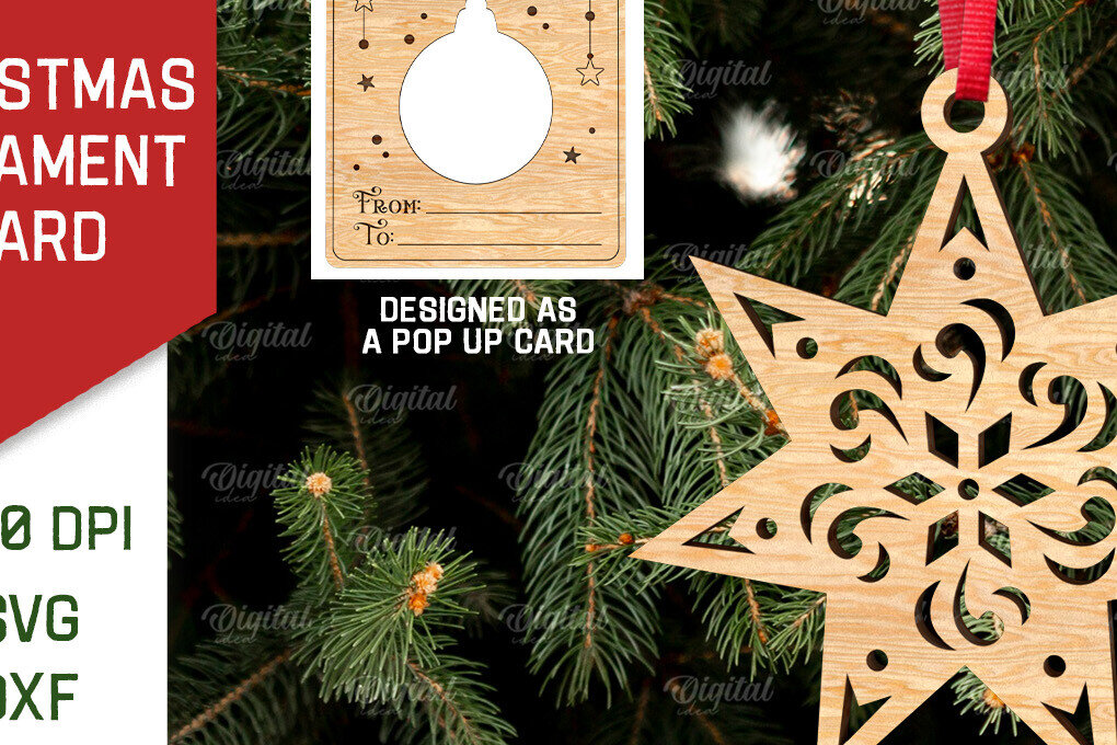 Intra απο ξύλο plywood 3mm-4mm πάχος – Χριστουγεννιάτικο στολίδι με λέιζερ. Αναδυόμενη κάρτα Δίασταση  20x20 cm INTRAFABR-107177079