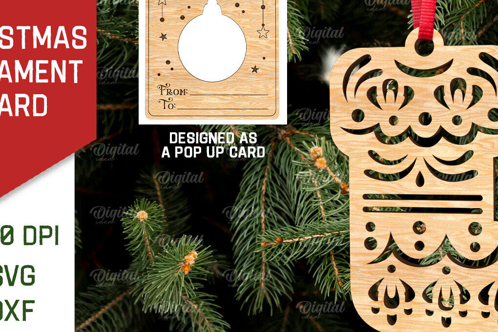 Intra απο ξύλο plywood 3mm-4mm πάχος – Χριστουγεννιάτικο στολίδι με λέιζερ. Αναδυόμενη κάρτα Δίασταση  20x20 cm INTRAFABR-107177157