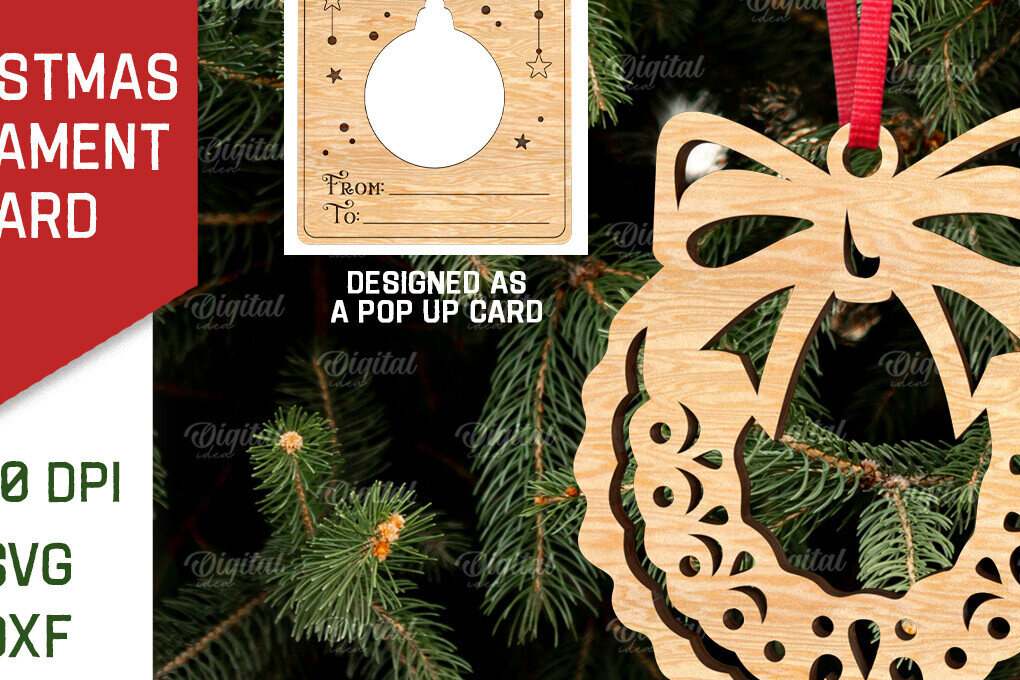 Intra απο ξύλο plywood 3mm-4mm πάχος – Χριστουγεννιάτικο στολίδι με λέιζερ. Αναδυόμενη κάρτα Δίασταση  20x20 cm INTRAFABR-107177195