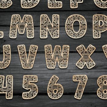 Intra απο ξύλο plywood 3mm-4mm πάχος – Χριστουγεννιάτικα στολίδια γράμματα αλφαβήτου Δίασταση  20x20 cm INTRAFABR-38170785 - Image 1