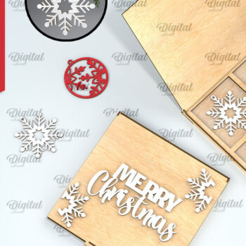 Intra απο ξύλο plywood 3mm-4mm πάχος – Χριστουγεννιάτικα στολίδια με κουτί Bundle Δίασταση  20x20 cm INTRAFABR-104760422 - Image 4