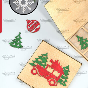 Intra απο ξύλο plywood 3mm-4mm πάχος – Χριστουγεννιάτικα στολίδια με κουτί Bundle Δίασταση  20x20 cm INTRAFABR-104760422 - Image 6