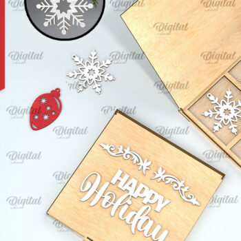 Intra απο ξύλο plywood 3mm-4mm πάχος – Χριστουγεννιάτικα στολίδια με κουτί Bundle Δίασταση  20x20 cm INTRAFABR-104760422 - Image 8