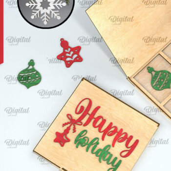 Intra απο ξύλο plywood 3mm-4mm πάχος – Χριστουγεννιάτικα στολίδια με κουτί Bundle Δίασταση  20x20 cm INTRAFABR-104760422 - Image 10