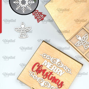 Intra απο ξύλο plywood 3mm-4mm πάχος – Χριστουγεννιάτικα στολίδια με κουτί Bundle Δίασταση  20x20 cm INTRAFABR-104760422 - Image 11