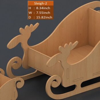 Intra απο ξύλο plywood 3mm-4mm πάχος – Χριστουγεννιάτικα αρχεία κοπής έλκηθρου Άγιου Βασίλη Δίασταση  20x20 cm INTRAFABR-41732153 - Image 1