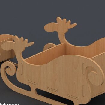 Intra απο ξύλο plywood 3mm-4mm πάχος – Χριστουγεννιάτικα αρχεία κοπής έλκηθρου Άγιου Βασίλη Δίασταση  20x20 cm INTRAFABR-41732153 - Image 3