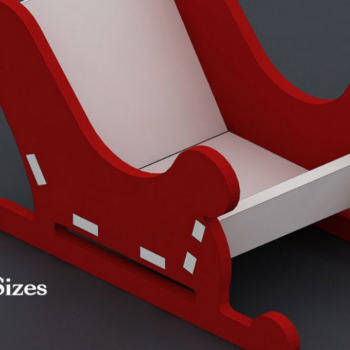 Intra απο ξύλο plywood 3mm-4mm πάχος – Πρότυπο Xmas Sleigh Laser 022 Δίασταση  20x20 cm INTRAFABR-117602165 - Image 1