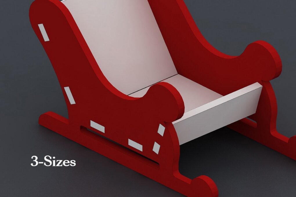 Intra απο ξύλο plywood 3mm-4mm πάχος – Πρότυπο Xmas Sleigh Laser 022 Δίασταση  20x20 cm INTRAFABR-117602165