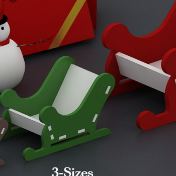 Intra απο ξύλο plywood 3mm-4mm πάχος – Πρότυπο Xmas Sleigh Laser 022 Δίασταση  20x20 cm INTRAFABR-117602165 - Image 2