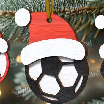 Intra απο ξύλο plywood 3mm-4mm πάχος – XMas Sports Ornaments Πακέτο κοπής με λέιζερ Δίασταση  20x20 cm INTRAFABR-110834338 - Image 1