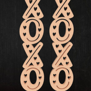 Intra απο ξύλο plywood 3mm-4mm πάχος – XOXO Σκουλαρίκια καρδιά Design Δίασταση  5x5 cm INTRAFABR-113200845