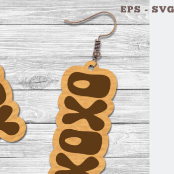 Intra απο ξύλο plywood 3mm-4mm πάχος – Σκουλαρίκια Xoxo Δίασταση 5x5 cm INTRAFABR-107201933 - Image 1