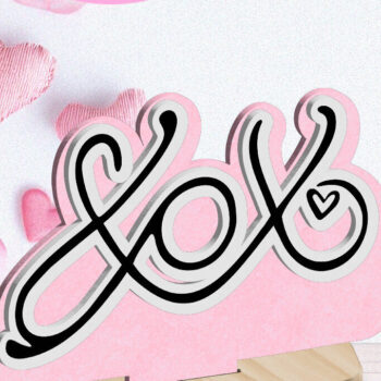 Intra απο ξύλο plywood 3mm-4mm πάχος – Xoxo Love Valentine Στολίδι Κοπή λέιζερ Δίασταση  20x20 cm INTRAFABR-113481425 - Image 1