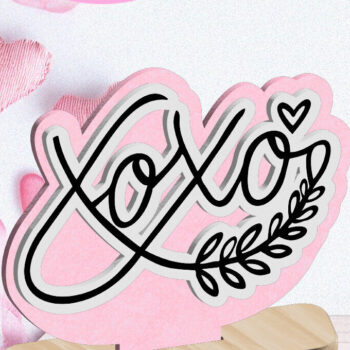 Intra απο ξύλο plywood 3mm-4mm πάχος – Xoxo Love Valentine Στολίδι Κοπή λέιζερ Δίασταση  20x20 cm INTRAFABR-113481463 - Image 1