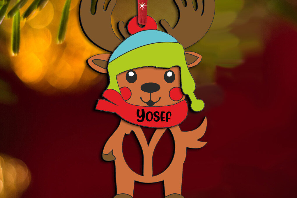 Intra απο ξύλο plywood 3mm-4mm πάχος – Γράμμα Y Ελάφια Χριστουγεννιάτικο στολίδι διακοπές Δίασταση  20x20 cm INTRAFABR-111601777