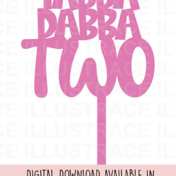 Intra απο ξύλο plywood 3mm-4mm πάχος – Yabba Dabba Two Cake Topper Topper Δίασταση 20x20 cm INTRAFABR-86769992 - Image 2