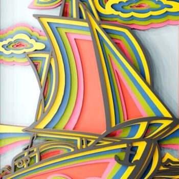 Intra απο ξύλο plywood 3mm-4mm πάχος – Αρχεία κοπής λέιζερ πολλαπλών επιπέδων Yacht 3D Δίασταση  20x20 cm INTRAFABR-109489455 - Image 2