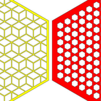Intra απο ξύλο plywood 3mm-4mm πάχος – Στολίδι Yantra Hexagon Δίασταση  20x20 cm INTRAFABR-113506427 - Image 2