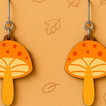 Intra απο ξύλο plywood 3mm-4mm πάχος – Κίτρινο σκουλαρίκια Δίασταση  5x5 cm INTRAFABR-125310758 - Image 1