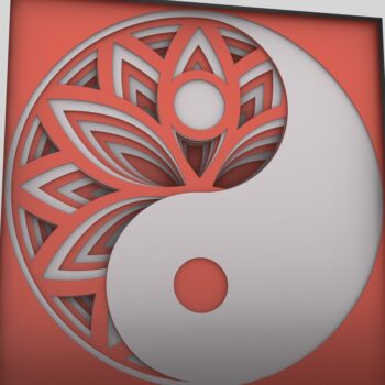 Intra απο ξύλο plywood 3mm-4mm πάχος – Yin Yang Flower Layered Mandala Δίασταση  20x20 cm INTRAFABR-29291250 - Image 3