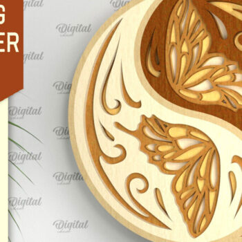 Intra απο ξύλο plywood 3mm-4mm πάχος – YIN YANG Πολυστρωματική Δίασταση  20x20 cm INTRAFABR-94252072 - Image 1