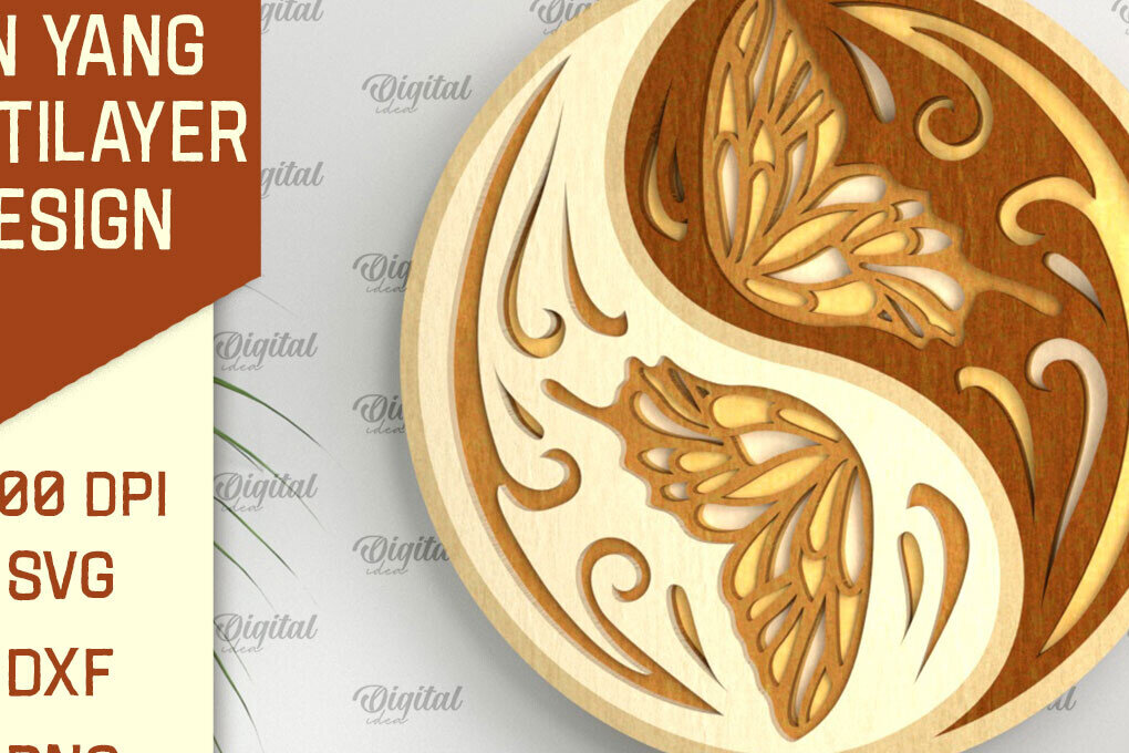 Intra απο ξύλο plywood 3mm-4mm πάχος – YIN YANG Πολυστρωματική Δίασταση  20x20 cm INTRAFABR-94252072