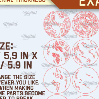 Intra απο ξύλο plywood 3mm-4mm πάχος – YIN YANG Πολυστρωματική Δίασταση  20x20 cm INTRAFABR-94252179 - Image 2