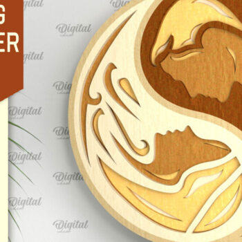 Intra απο ξύλο plywood 3mm-4mm πάχος – YIN YANG Πολυστρωματική Δίασταση  20x20 cm INTRAFABR-94252504 - Image 1